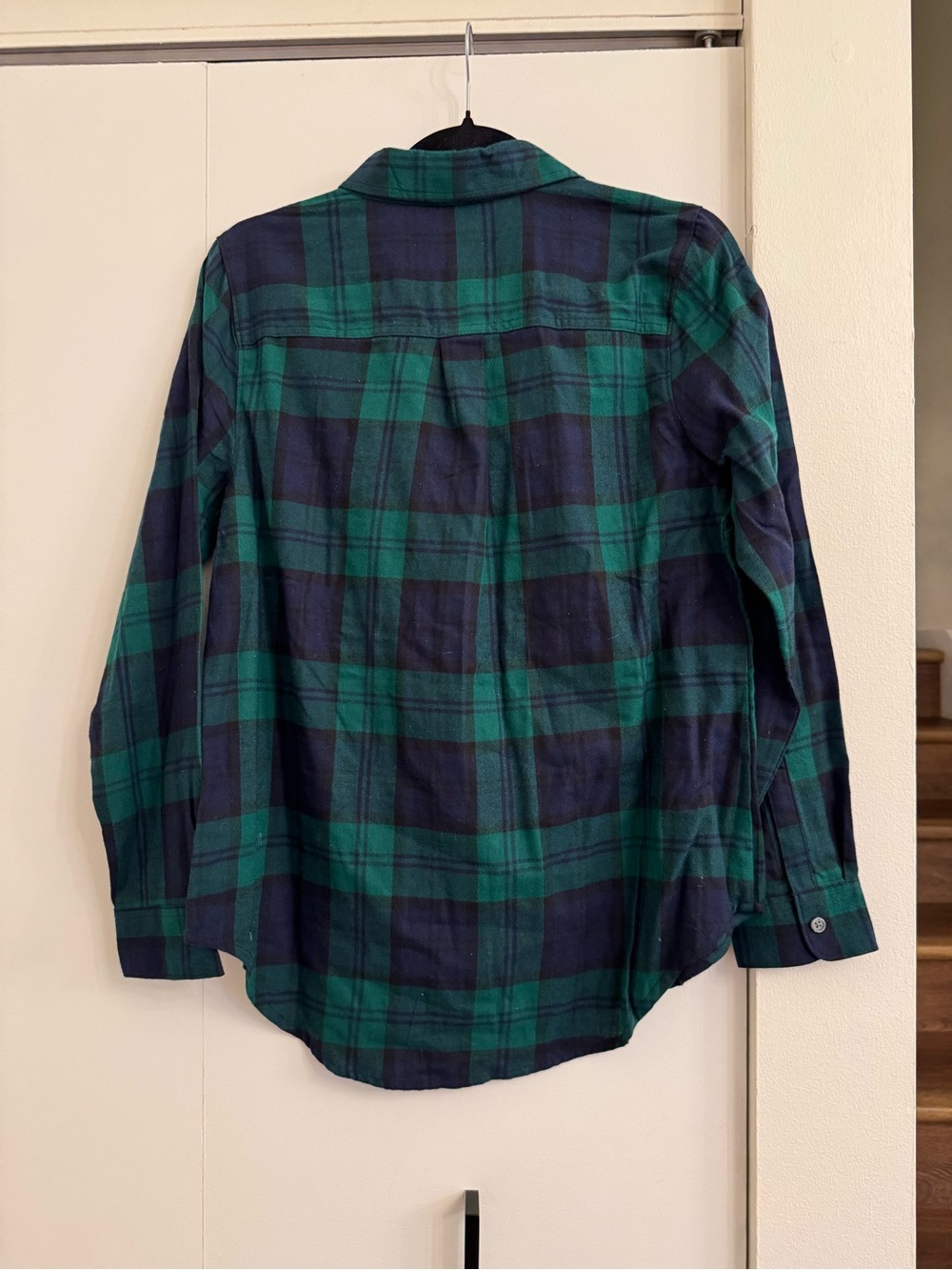 Old Navy Green and Navy Plaid Flannel Shirt NWT - Picture 3 of 4